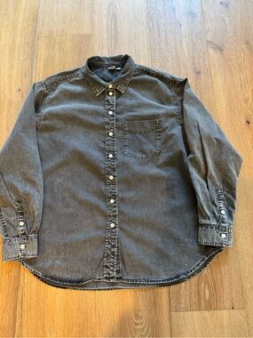 Gap Denim Big Shirt in Black Wash – Oversized Long Sleeve, size M